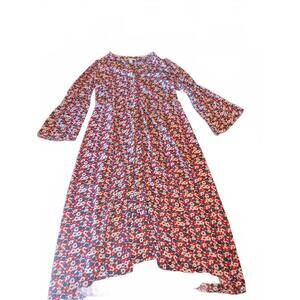 Michael Kors Floral Bell Sleeve Midi Dress Size L